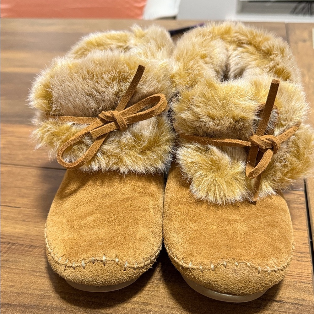 Toms Cozy Tan Fur-Lined Slippers
